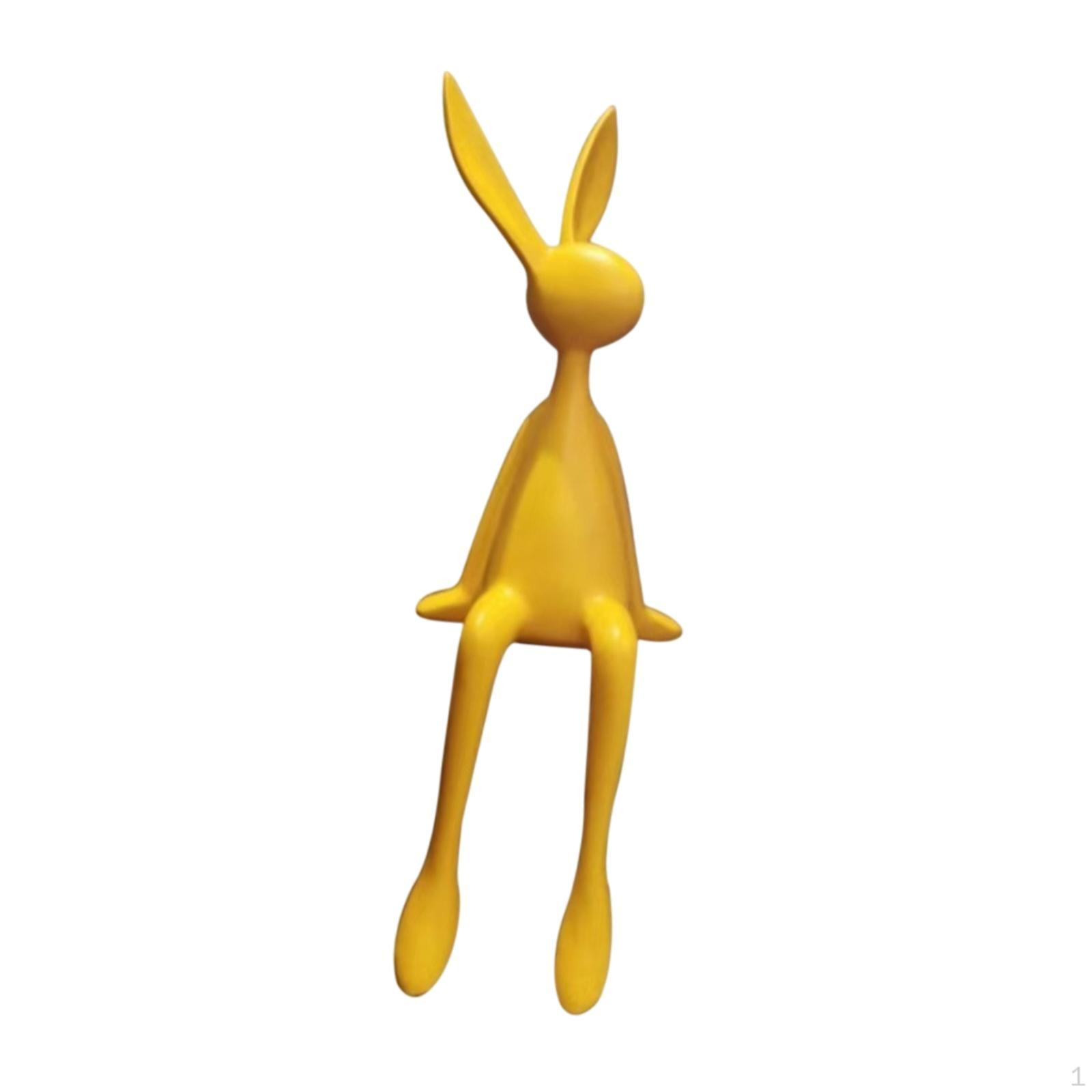 

Статуэтки кроликов Фигурки животных Пасхальный подарок на день рождения Спальня Скульптуры кроликов Домашний декор жёлтый