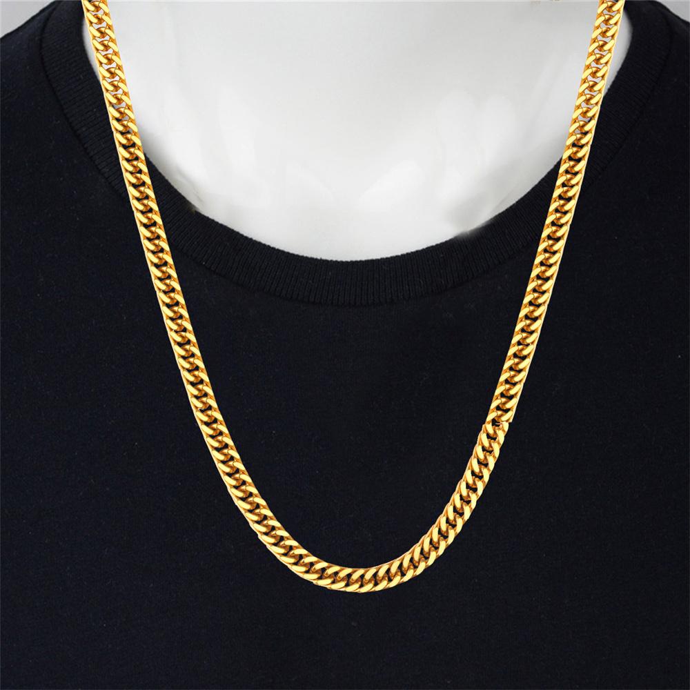 Punk Cuban Link Bracelet Necklace Set 6.5mm Gold Color Stainless Steel Chains for Men Women Dubai Fashion Party Jewelry Sets