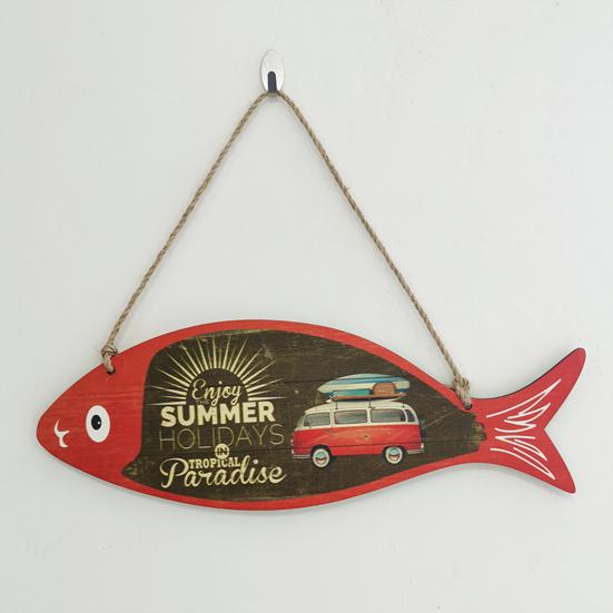 Unique Summer Hanging Sign Stylish Mediterranean Style Decorative Wall-mounted  Plate Ornament