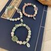 Chinese Pink Modern Ceramic Bead Bracelet With Lion Head For Travel Souvenirs