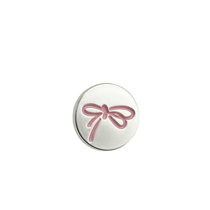 5Pcs Korean INS Cute Sweety Bow Metal Flat Button Women Coat Sweater Knitted Cardigan Craft Deco Clothing DIY Sewing Accessories