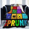 Sprunki Characters Game Blanket Coral Fleece Plush All Season Breathable Lightweight Throw Blanket for Bedding Couch Quilt