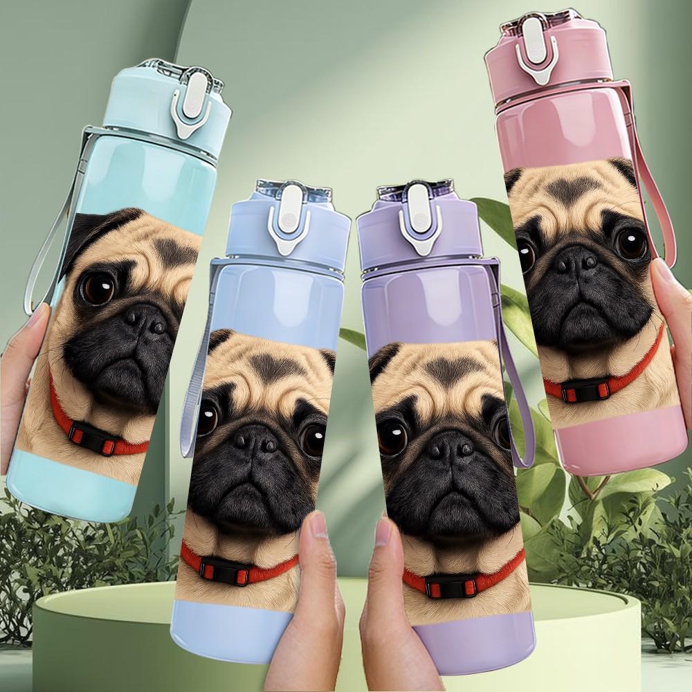 1 PZ Carlino Viso Rugoso Primo Piano 750ml Plastica Colorata Borraccia Sportiva Tappo Flip-Top Anti-Perdita Adatta per Sport Ufficio Uso Domestico