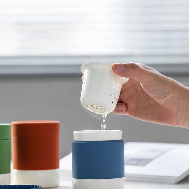 Portable Ceramic Tea-Water Separation Cup