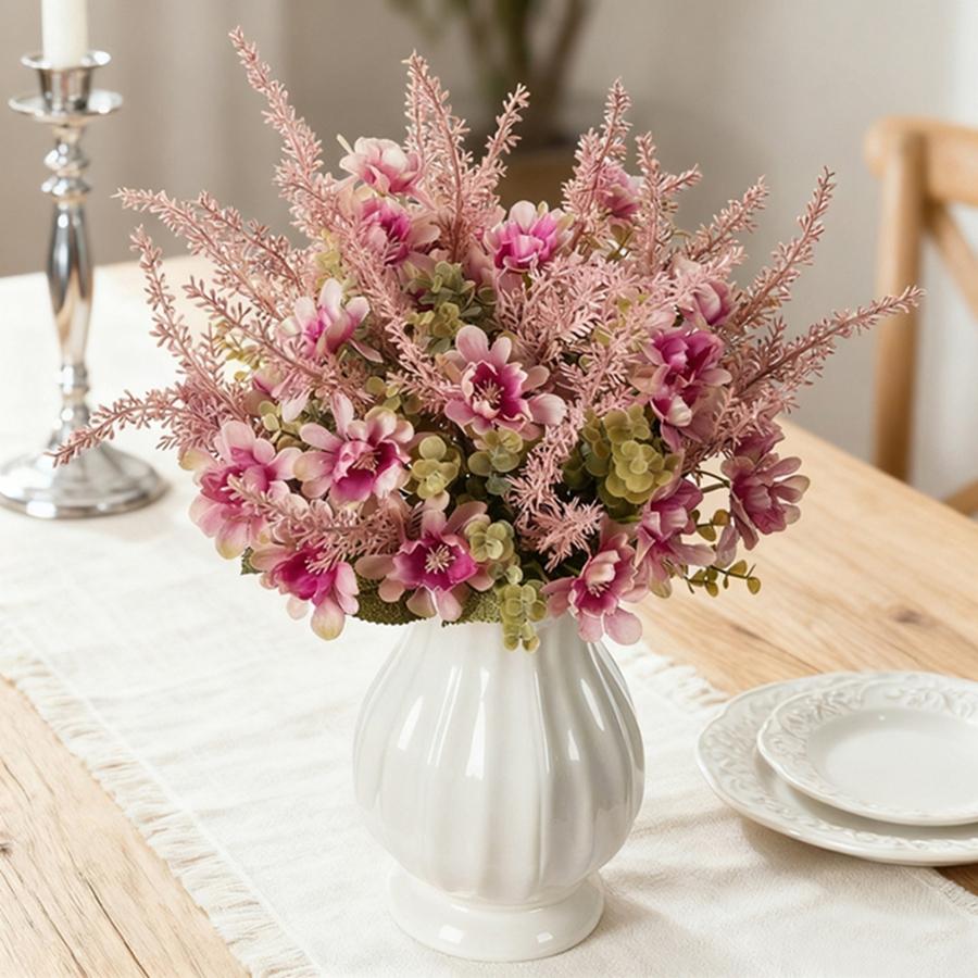 Silk Artificial Flowers Chrysanthemum High Quality Wedding Home Room Table Decora Ornament Bridal Bouquet Vase Celebration Gifts
