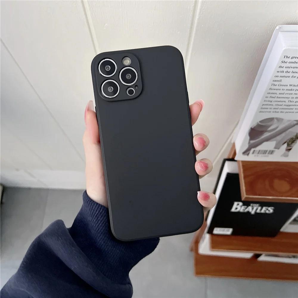 For Redmi 13C 12C 12 4G 11A 11 Prime A1 A1+ A2 A2+ Note 13 12 Pro 12S 4G 12R 5G Pro+ Soft Silicone Straight Edge Phone Cover