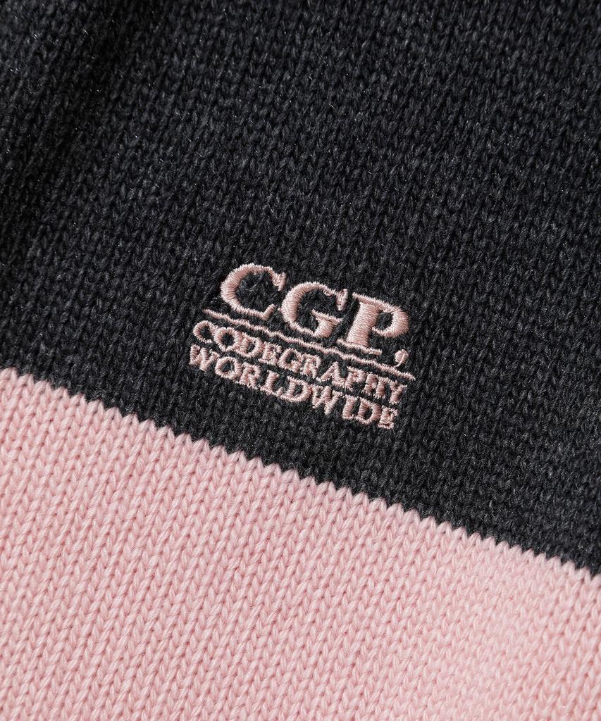CGP (Women) Striped Collar Knit_Charcoal