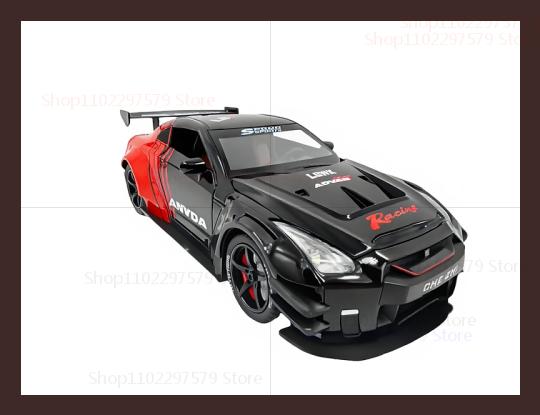 2025 New1:24 Skyline Ares Sports Car Spray Alloy Diecast Model Car Sound Light Classic Collectibles Birthday Gifts The Kids Toys