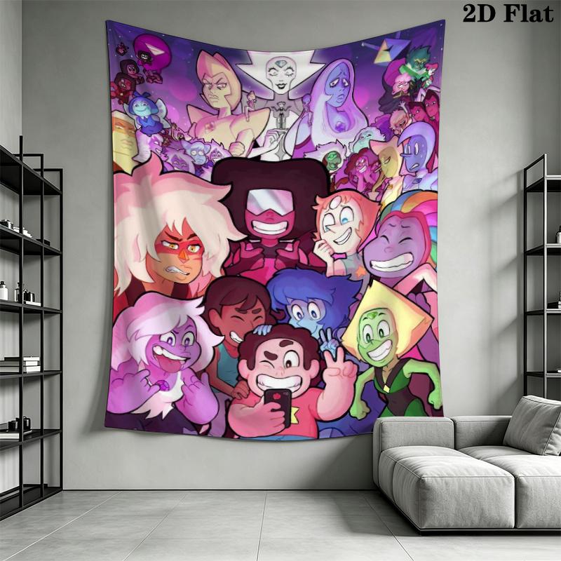 Steven Universe Wall Tapestry Aesthetic Wall Hanging Printed Fabric Blanket Decorative Tapestries for Bedroom Living Room Home Decor