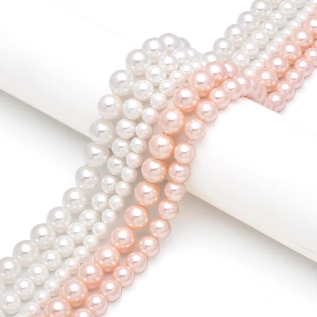 Bunte, hochglänzende Muschelperlen (6–10 mm) für die Herstellung von DIY-Schmuck