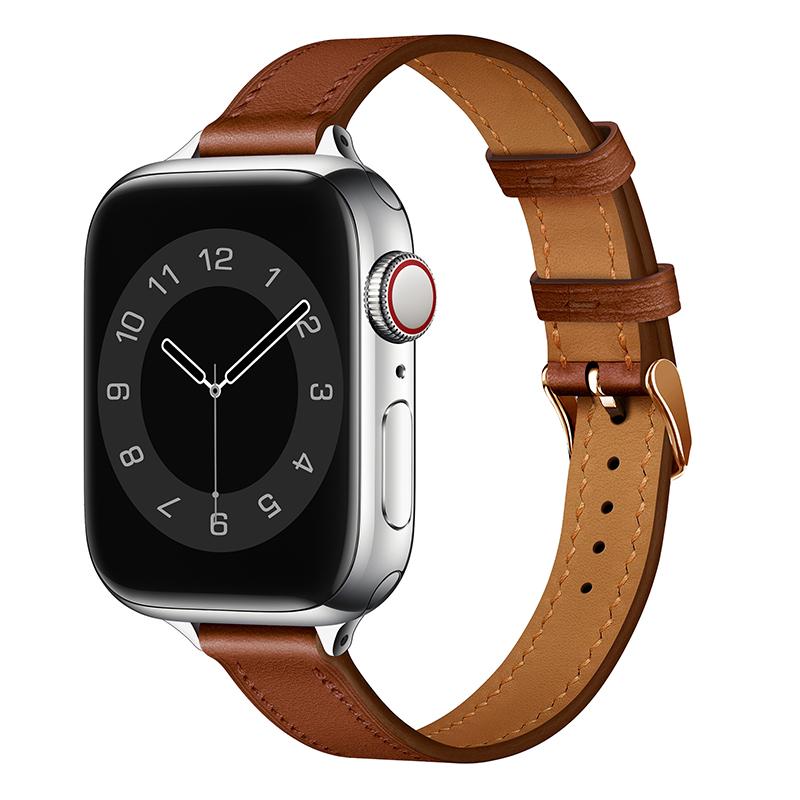 

Slim Genuine Leather Strap for Apple Watch Band Series 10 46mm 41mm 38mm 40mm Wrist Bracelet IWatch SE 7 6 5 4 3 40mm/41mm 38 40 41mm