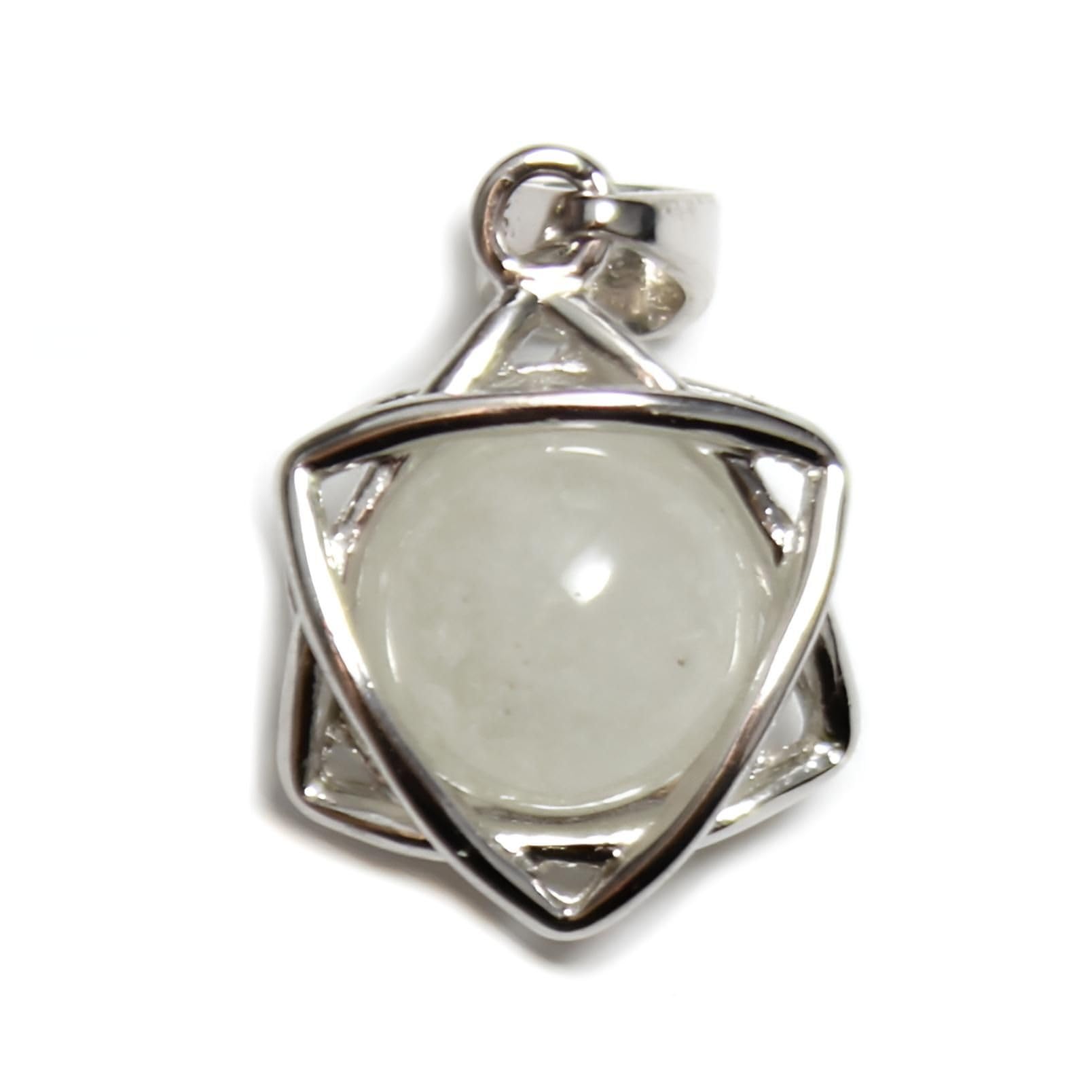 [Mizar] Libyan Glass Pendant, Hexagram, Sterling Silver 925 (Women s & Men s)