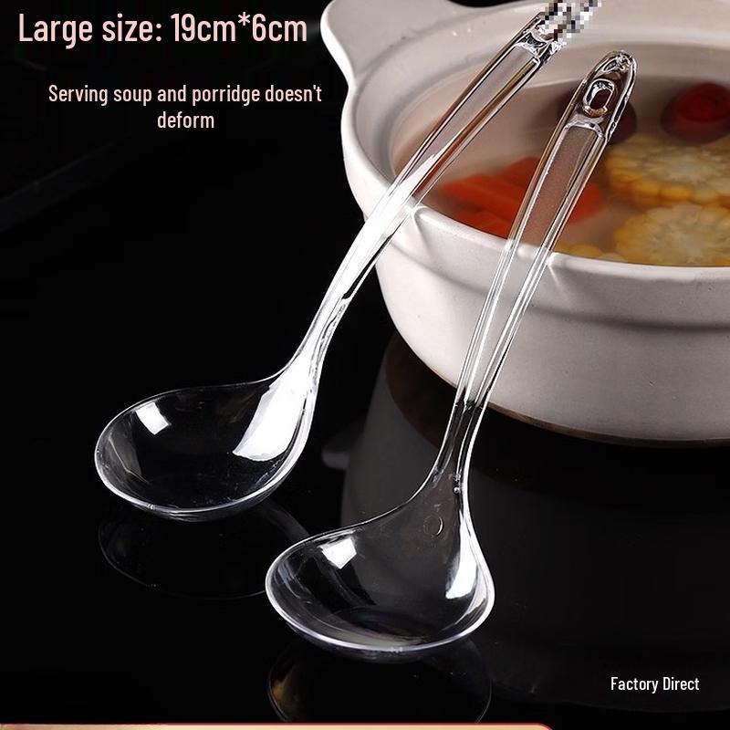 Individually Wrapped Disposable Large Soup Spoons