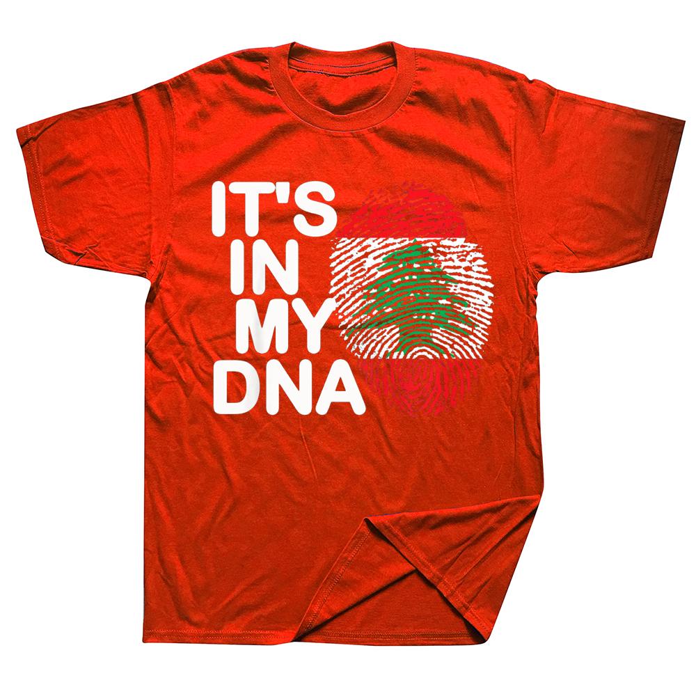 Funny It's In My DNA Lebanon Flag Lebanese T Shirts Graphic Cotton Streetwear Short Sleeve Birthday Gifts Summer Style T-shirt