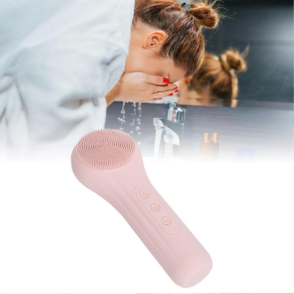 Electric Face Cleansing Brush Vibration Heating Waterproof Silicone Facial Deep Cleansing Brush