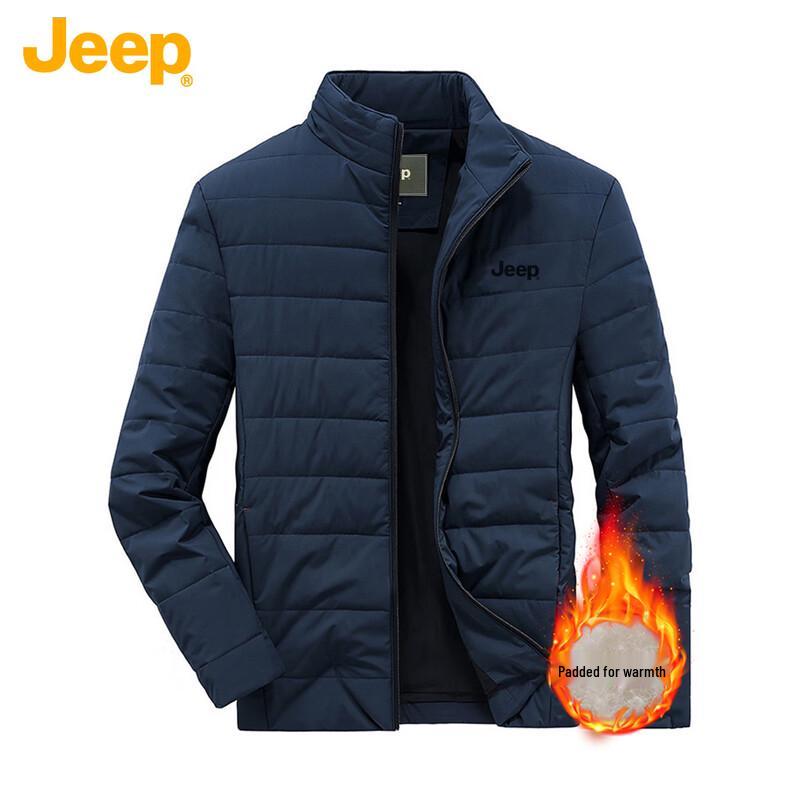 Jeep Men's Winter Fleece Lined Cotton Padded Jacket