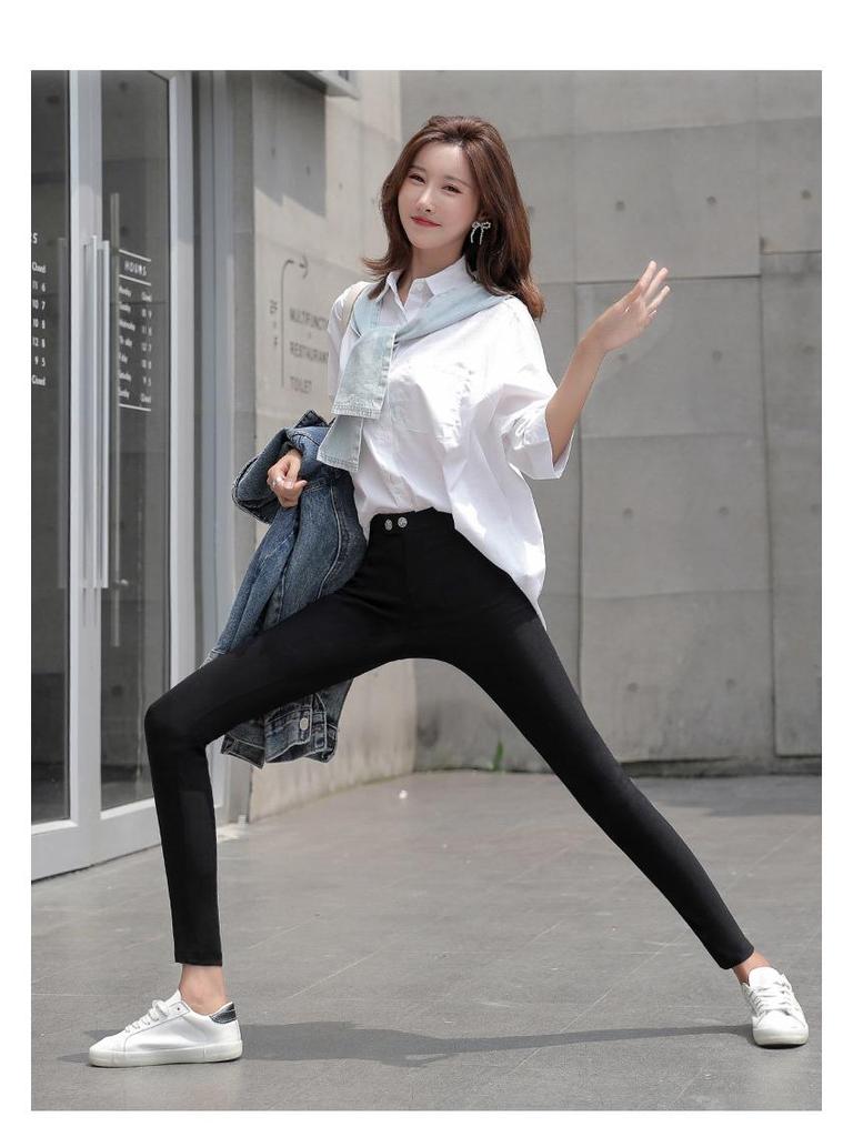 Hohe Taillen Dicke Schwarze Plus Size Leggings für Damen - Schlankmachende Skinny Hosen für Herbst/Winter