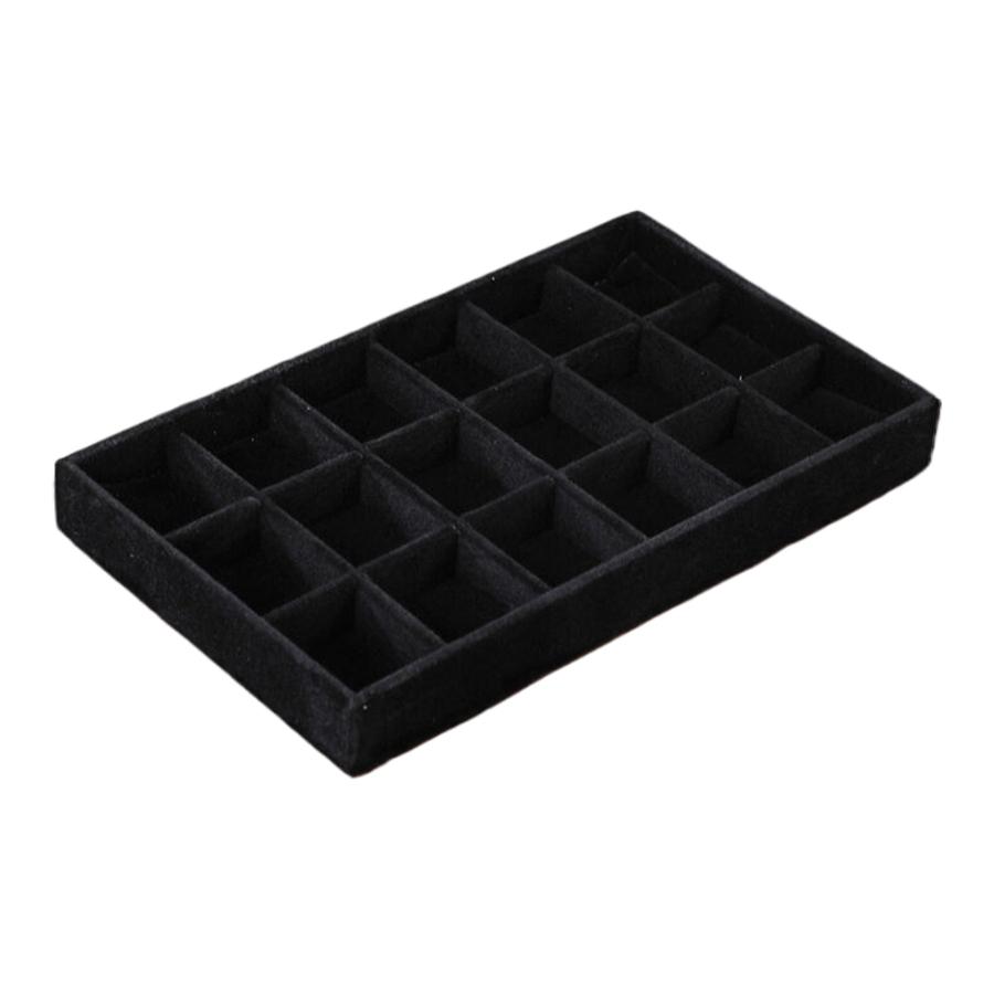 1Pc, Flocking Jewelry Box Jewelry Tray, Color: Black, Bag