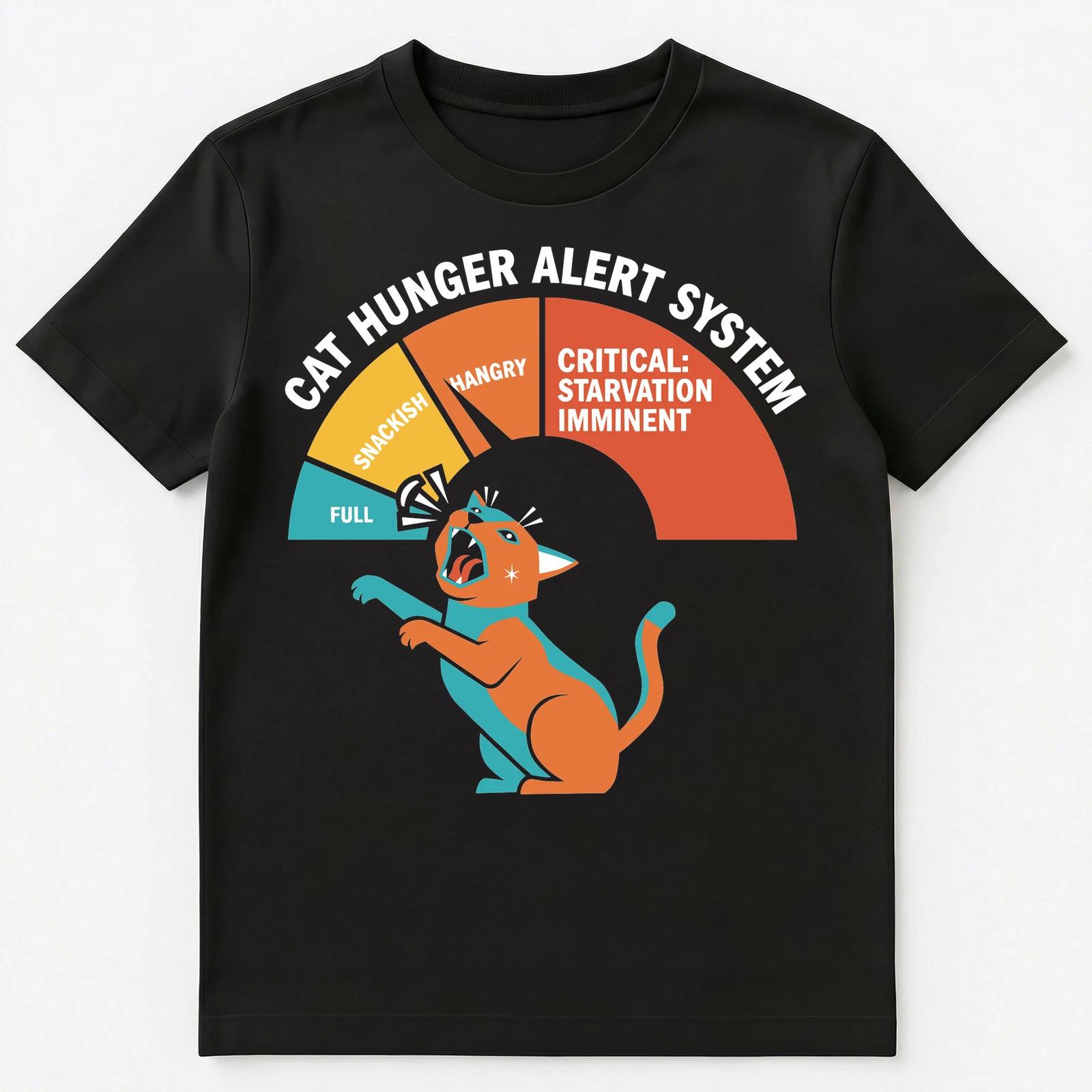 Cat Lover Hangry Feline Hunger Gauge Pet Owner Unisex T-Shirt 3XL