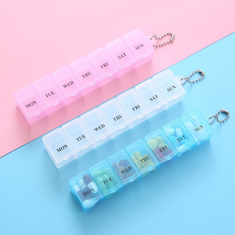 7 Days Pill Medicine Box Weekly Tablet Holder Storage Transparent Pill Case Organizer Container Clear Color Splitters Case
