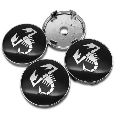 4Pcs 56mm+60mm For Abarth Stilo Palio Bravo Doblo Fiat 500 Punto Accessories Car Wheel Center Cap Logo Hub Cover Badge Emblem