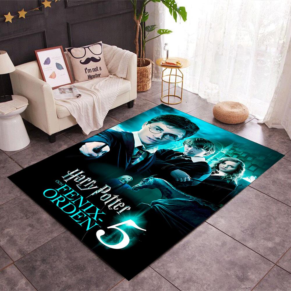 Harry Potter Hogwarts Themed Anti-Slip Rugs - Polyester Home Decor, Suitable for Bedrooms, Living Rooms, Doorways, Studios, and Decorations