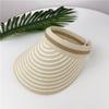 Empty Hat Children's Face Hat Ins Sunscreen Sun Hat Korean Elastic No Top Straw Hat Travel Striped Beach