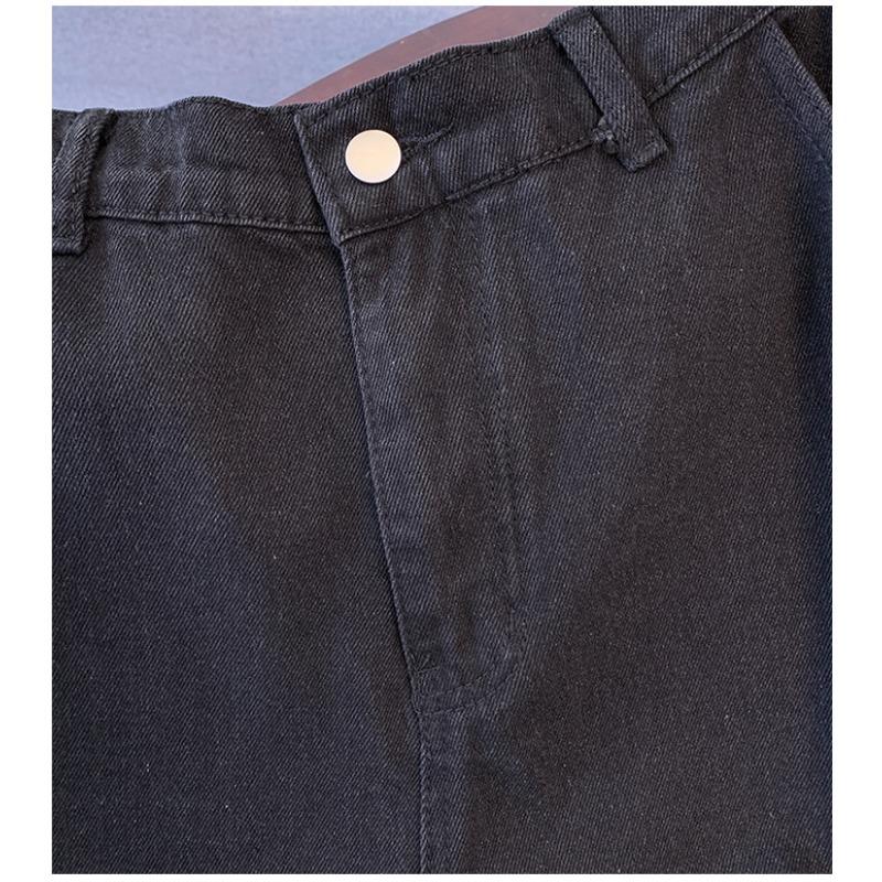 Mote Jeans for Kvinner i Store Størrelser Rette Street Style Denimbukser Elastisk Midje Bukse