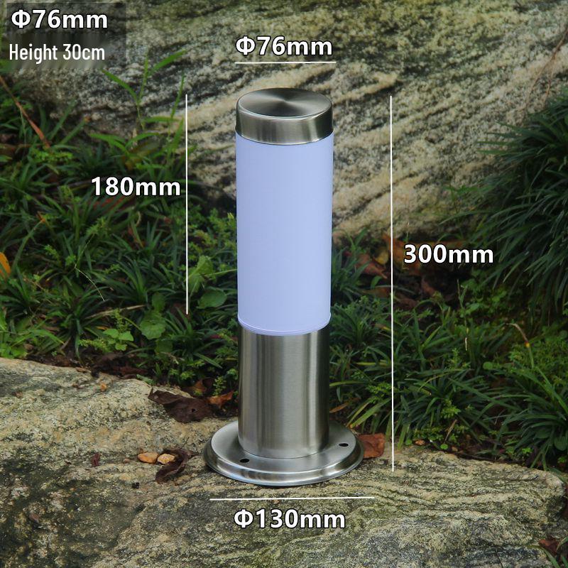 Stainless Steel LED Garden Lights - Waterproof Outdoor Cylindrical Ground Lights for Villas and Courtyards.