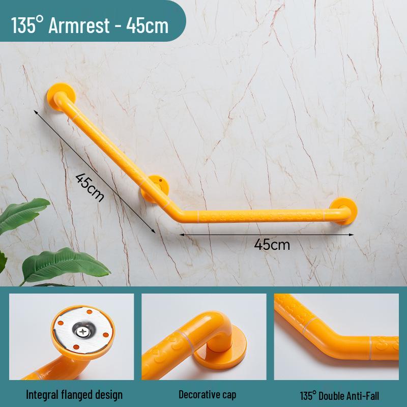 135° Anti-Slip Stainless Steel Bathroom Grab Bar for Elderly - Accessible Stair & Toilet Handrail