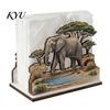 Durable Wood Napkin Caddy for Parties Rustic Wooden Holder, Octopus/Bird/Goose/Turtle/Black Bear/Elephant Pattern, Compact Tissue Unique Gift Teachers