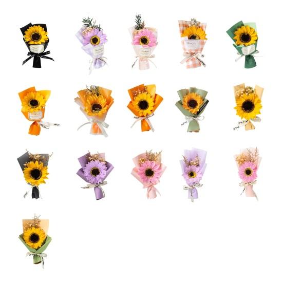 2 Pcs Mini Sunflower Bouquet Scented Artificial Soap Flower Birthday Valentine's Day Gifts