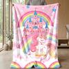 Unicorn Castle Rainbow Theme blanket Lightweight Warm Flannel Blanket Decorative Throw Blanket for Home Decoration