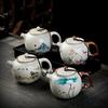 230ml Palace Luxury Ceramic Teapots Hand Painted Flowers and Birds Tea Pot Travel Portable Filter Kettle Home Tea Set 1pcs Pot