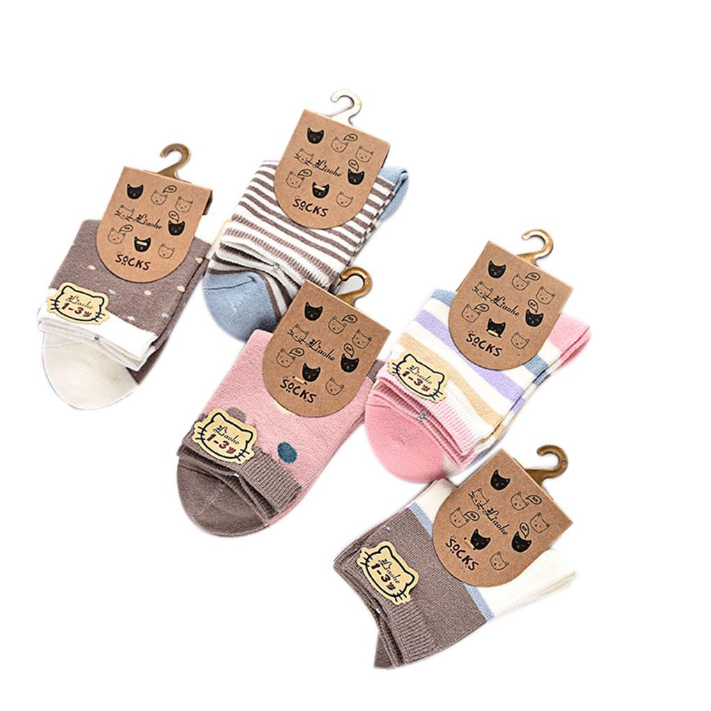 

5 пар / лот Хлопковые полосатые детские носки Детские для мальчиков и девочек 1-12 лет Носки