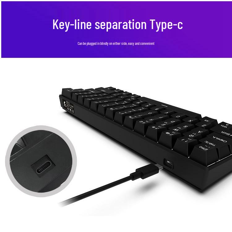61-Key Mechanical Mini Keyboard for Gaming & Office - Blue, Black, Brown, Red Switches