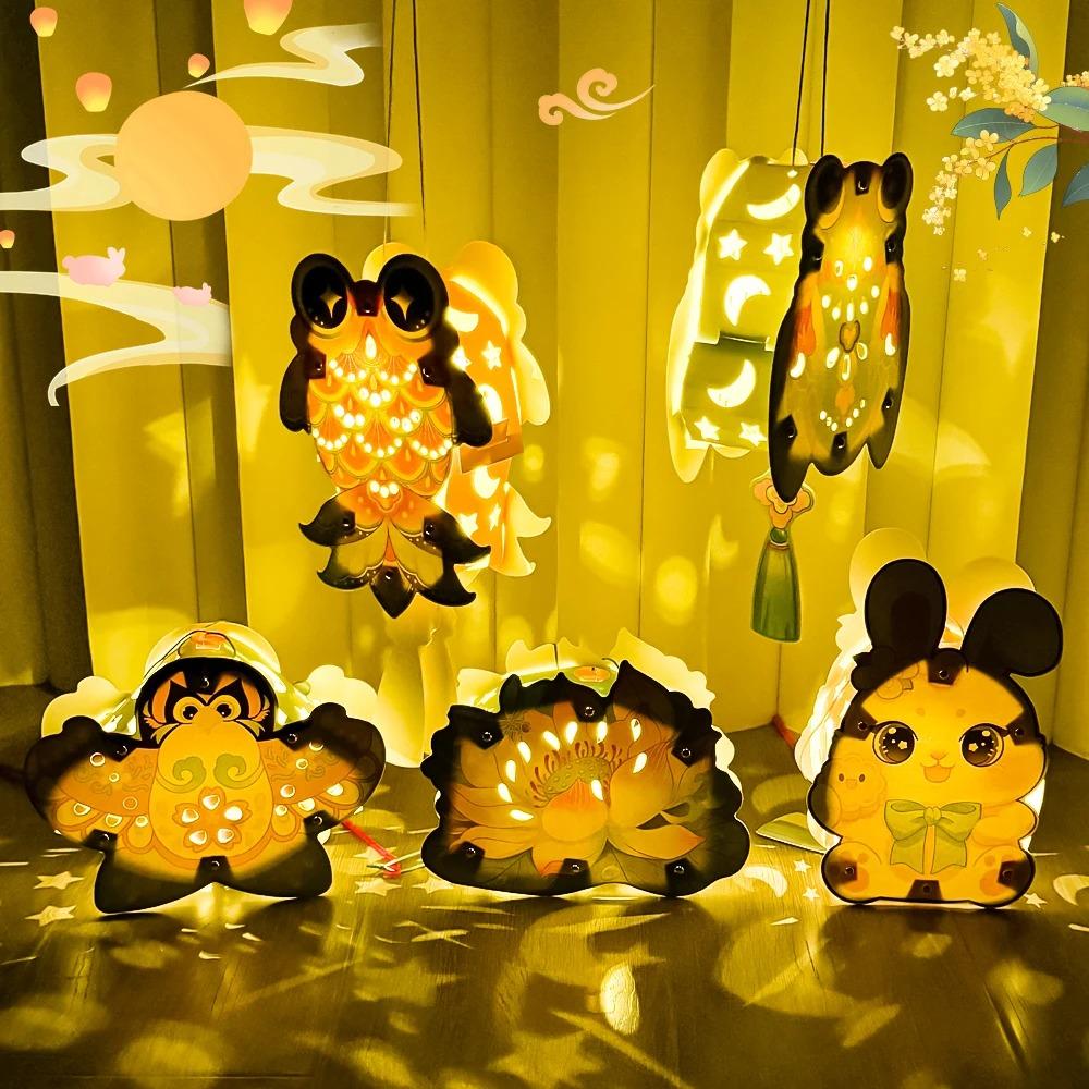Paper Mid-Autumn Festival Glow Lanterns Portable Chinese Style Lantern  New Year