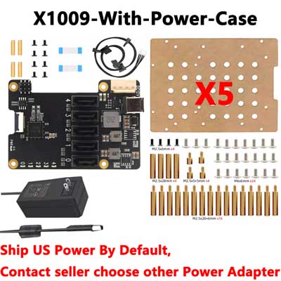 X1009 Raspberry Pi 5 PCIe To 5-Port SATA SATA3.0 (NOT BOOT From SATA)