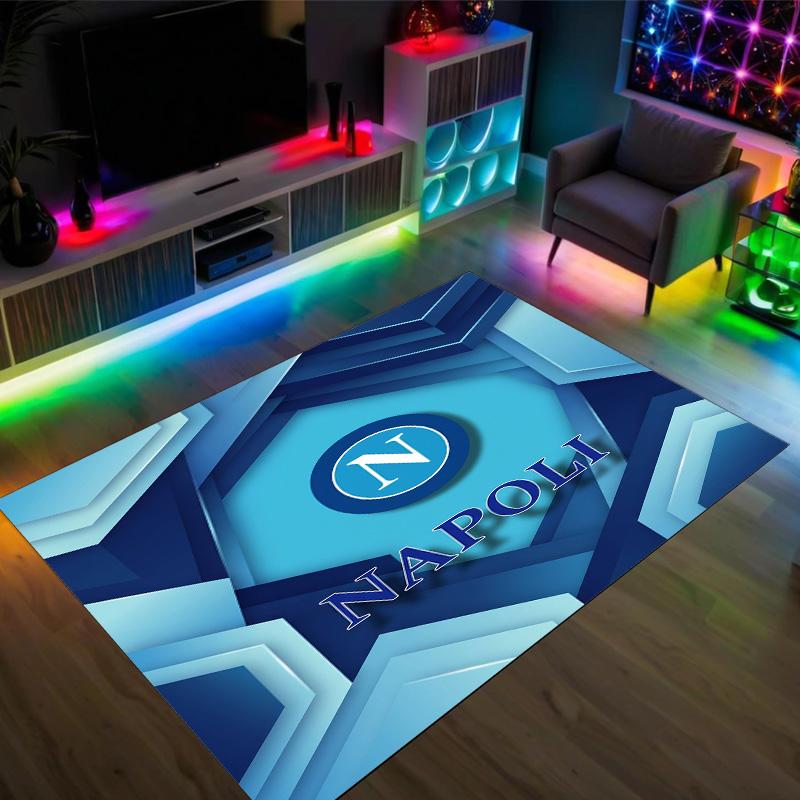 Napoli FC Design Crystal Velvet Carpet Cozy Non?Slip Printed Rug For Bedroom Living Room Entrance