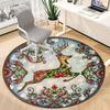 1pc Winter Deer Office Round Area Rug, Under Office Chairs Bedroom Living Room Home Decor, Room Deco