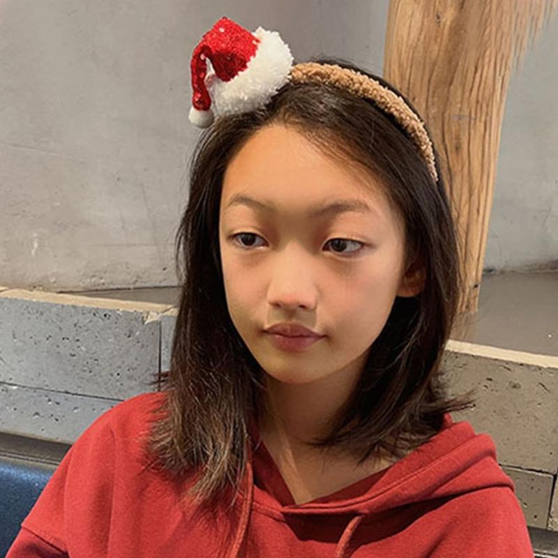 Christmas Party Accessories Plaids Bowknot Plush Hair Barrettes Seasonal Headband Family Gathering Celebration Dress Up