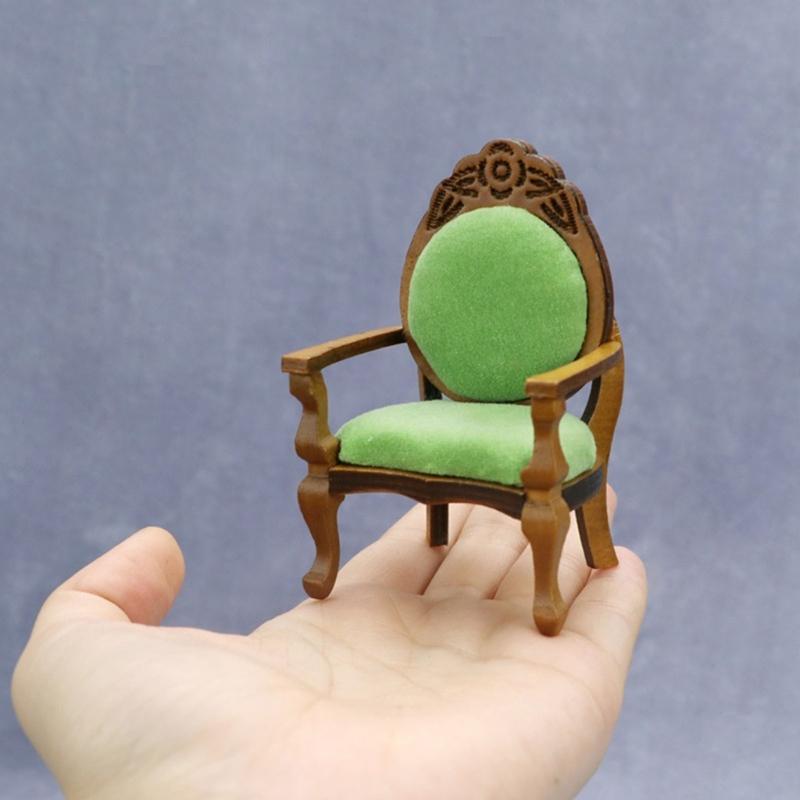 Doll House Chair Model Realistic Armchair Dollhouses Chair Realistic Play Chair Realistic 1:12 Model Toy