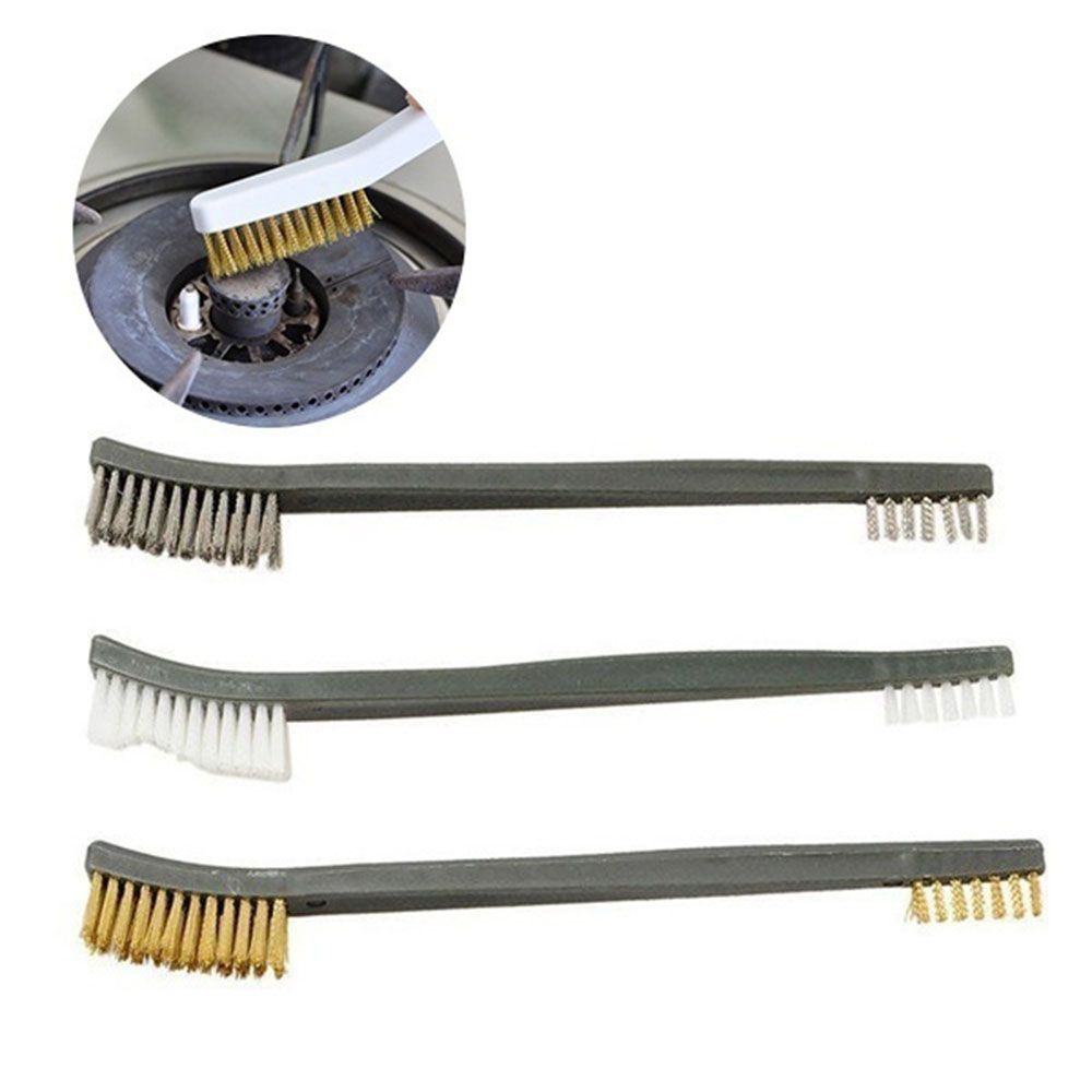 

3 шт. новая нейлоновая мини-стальная латунная проволочная щетка для очистки от ржавчины и полировки