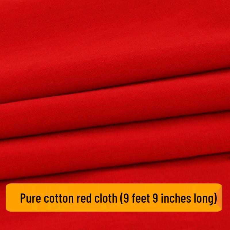 Bright Red Pure Cotton Fabric for Ceremonies: 3x3 Feet for Engagements, Weddings, Buddhist Altars, and Chinese Style Events