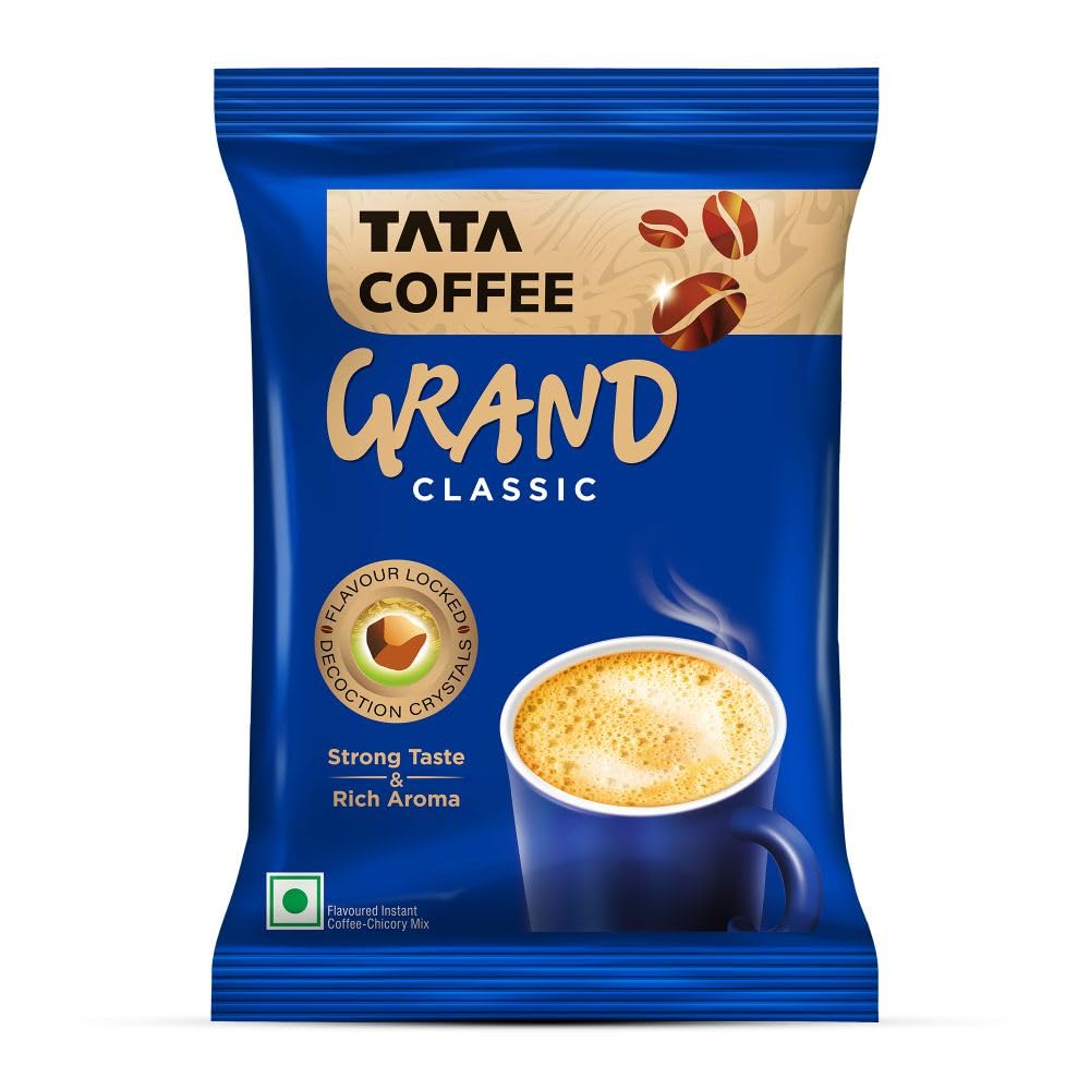 

Растворимый кофе Tata Classic, пакет 50 г, смесь цикория с сильным вкусом и насыщенным ароматом, с кристаллами декокции с запечатанным вкусом