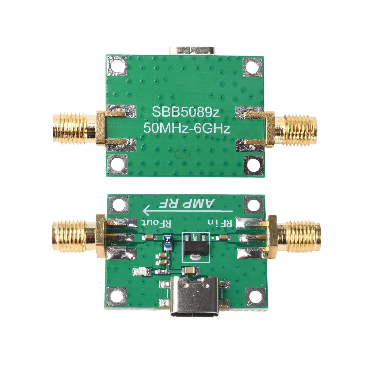 

DC 5V SBB5089 RF Power Amplifier Module 5MHz-6GHz Wideband 20dB Gain Type-C Port for RF Signal Receiver & Wireless Communication