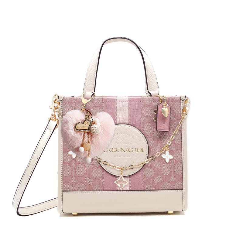 

COACH handbag [Customized bag] Dempsey 22 classic presbyopia hand-painted tote bag shopping bag crossbody bag Velvet Heart Dream Weaving Basic Set коричневий