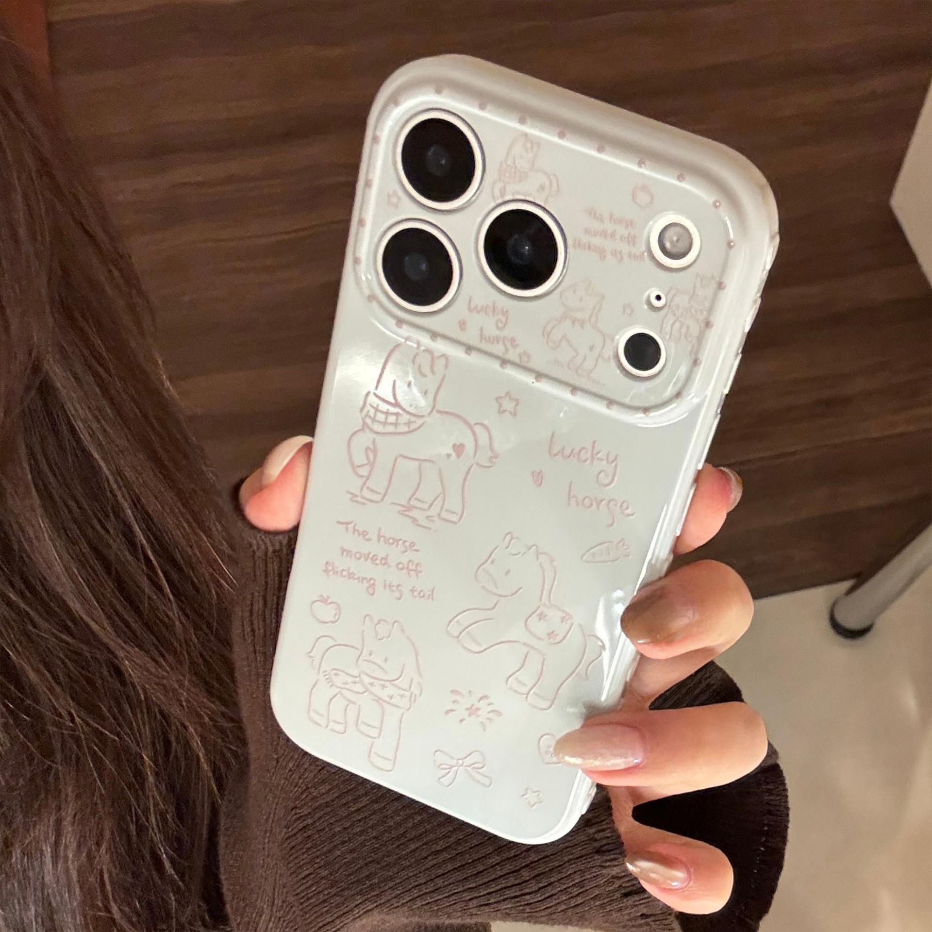 

Simple Line Drawing Horse iPhone 17 Case, Compatible with iPhone 13 to 16 Pro Max, Soft New Year Design 12/12 Pro