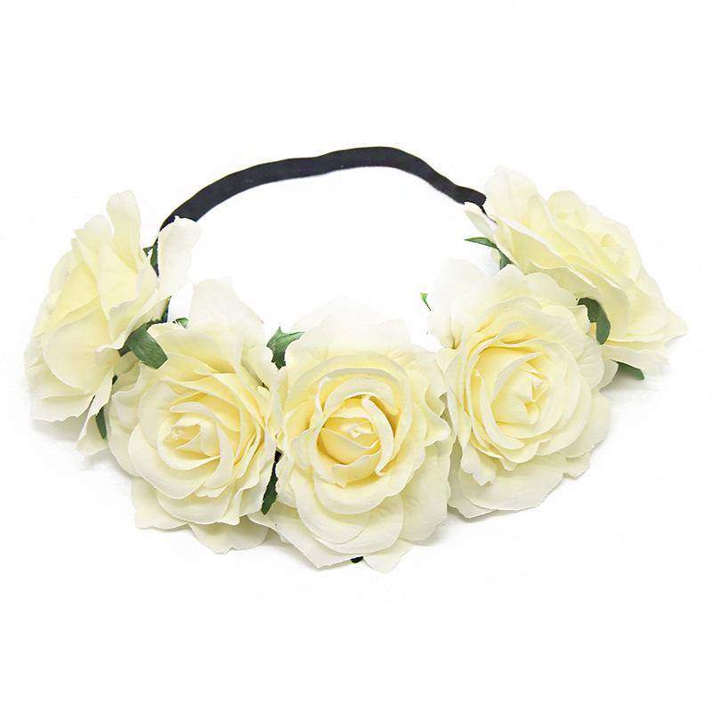 Europäisches & Amerikanisches Braut Urlaubs Rosen Girlande Stirnband für Weihnachten, Karneval, Maskenball