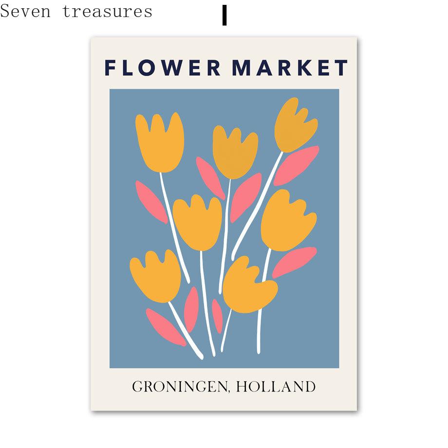 

Картины на холсте «Вырезки Матисса» для декора гостиной, Скандинавские постеры и принты, Fleurs Picasso, Настенный поп-арт 21x30cm No Framed